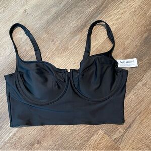 NWT Old Navy Women's Black Swim Top Size Large